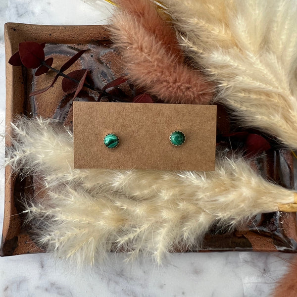 Malachite Stud Earrings 5