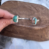 Half Moon and Oval Turquoise Cuff Bracelet