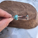Half Moon and Oval Turquoise Cuff Bracelet