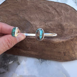 Half Moon and Oval Turquoise Cuff Bracelet