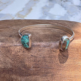 Half Moon and Oval Turquoise Cuff Bracelet