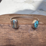 Royston Ribbon and Oval Turquoise Cuff Bracelet