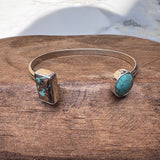 Royston Ribbon Rectangle and Oval Turquoise Cuff Bracelet