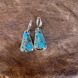 Number 8 Turquoise Mini Hoop Earrings