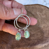 Turquoise Hoop Earrings with Oval Stones