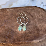 Turquoise Hoop Earrings with Oval Stones