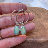 Turquoise Hoop Earrings with Oval Stones