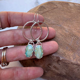 Turquoise Hoop Earrings with Oval Stones